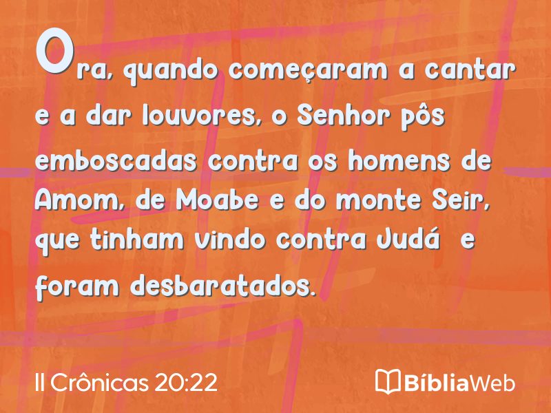 II Crônicas 20:22 em imagem para compartilhar
