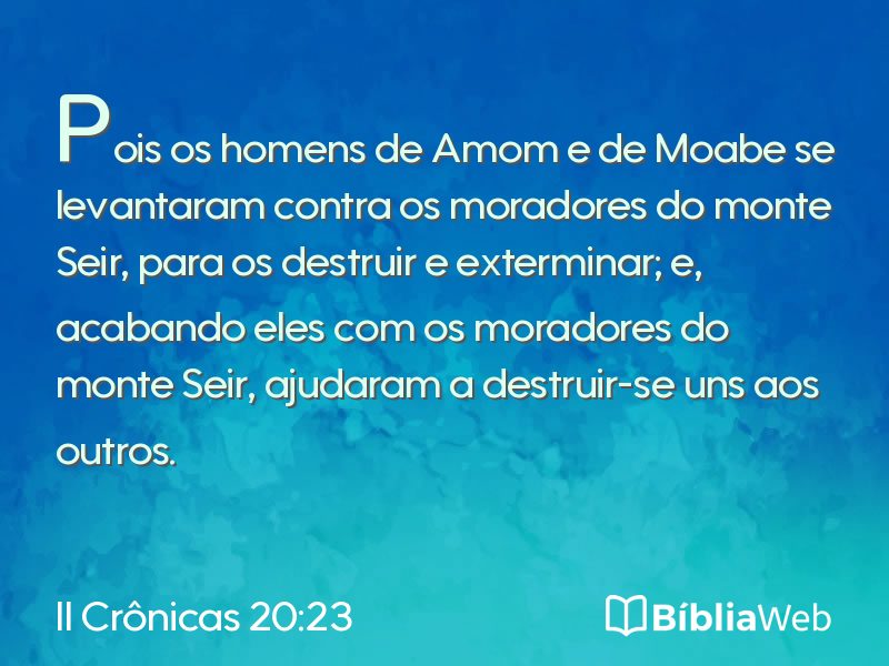 II Crônicas 20:23 em imagem para compartilhar