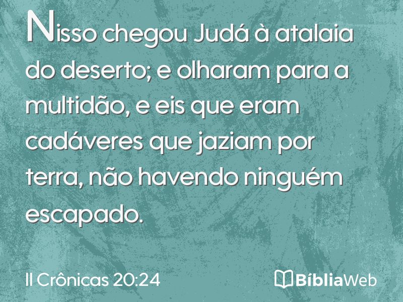 II Crônicas 20:24 em imagem para compartilhar