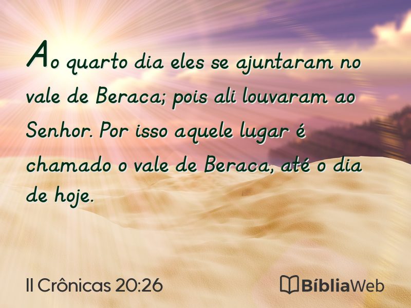 II Crônicas 20:26 em imagem para compartilhar