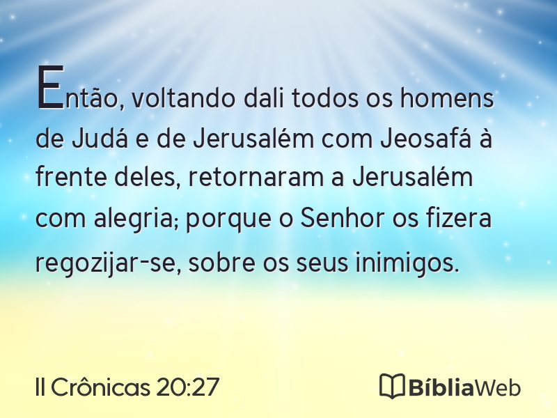 II Crônicas 20:27 em imagem para compartilhar