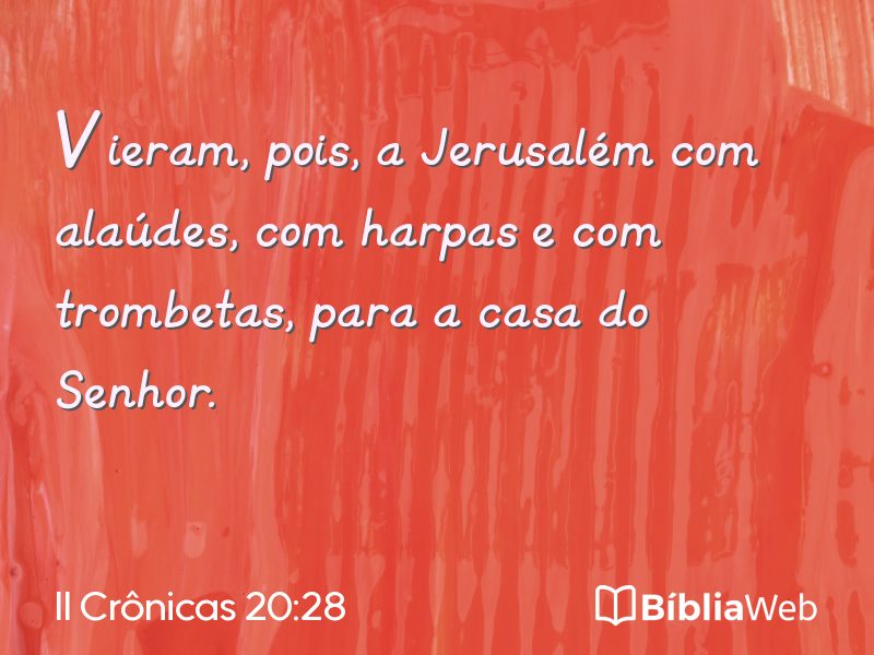 II Crônicas 20:28 em imagem para compartilhar