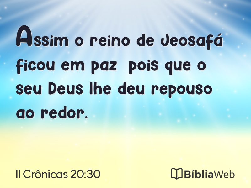 II Crônicas 20:30 em imagem para compartilhar