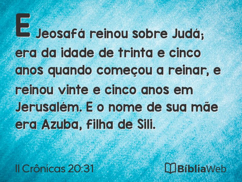 II Crônicas 20:31 em imagem para compartilhar