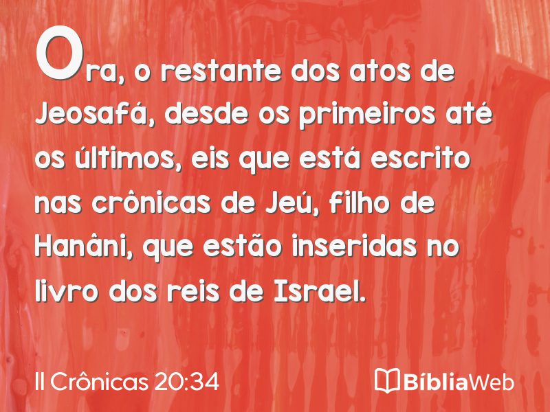 II Crônicas 20:34 em imagem para compartilhar