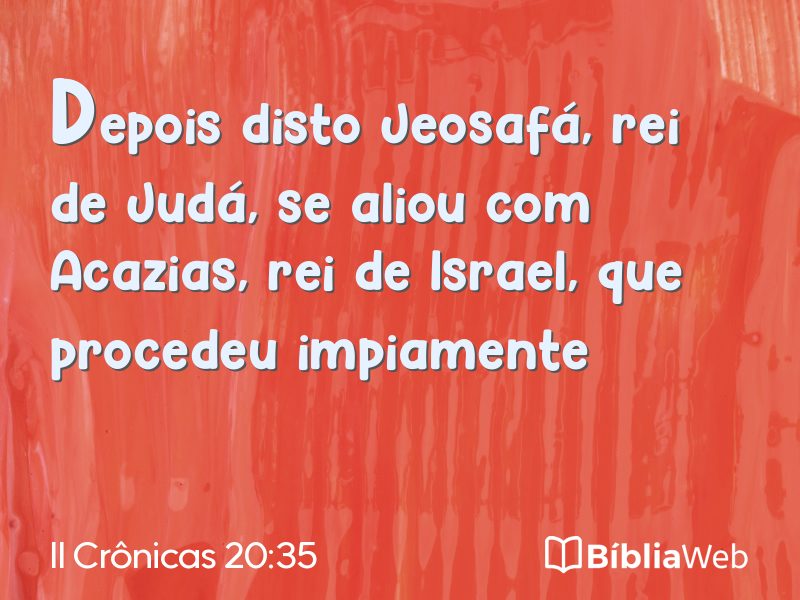 II Crônicas 20:35 em imagem para compartilhar