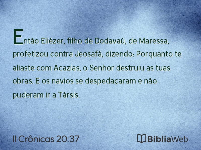 II Crônicas 20:37 em imagem para compartilhar