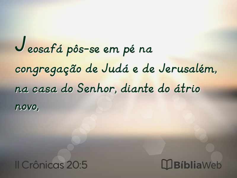 II Crônicas 20:5 em imagem para compartilhar