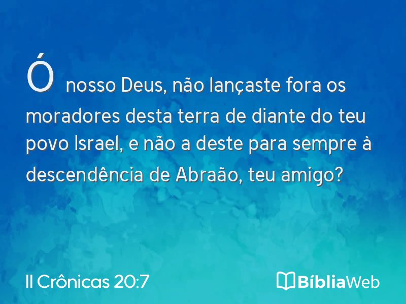 II Crônicas 20:7 em imagem para compartilhar