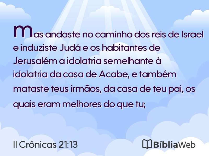 II Crônicas 21:13 em imagem para compartilhar