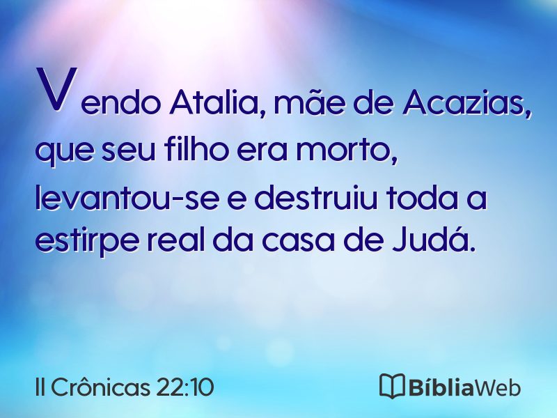 II Crônicas 22:10 em imagem para compartilhar