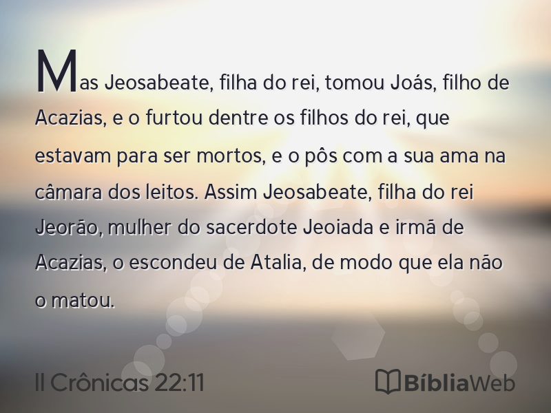 II Crônicas 22:11 em imagem para compartilhar