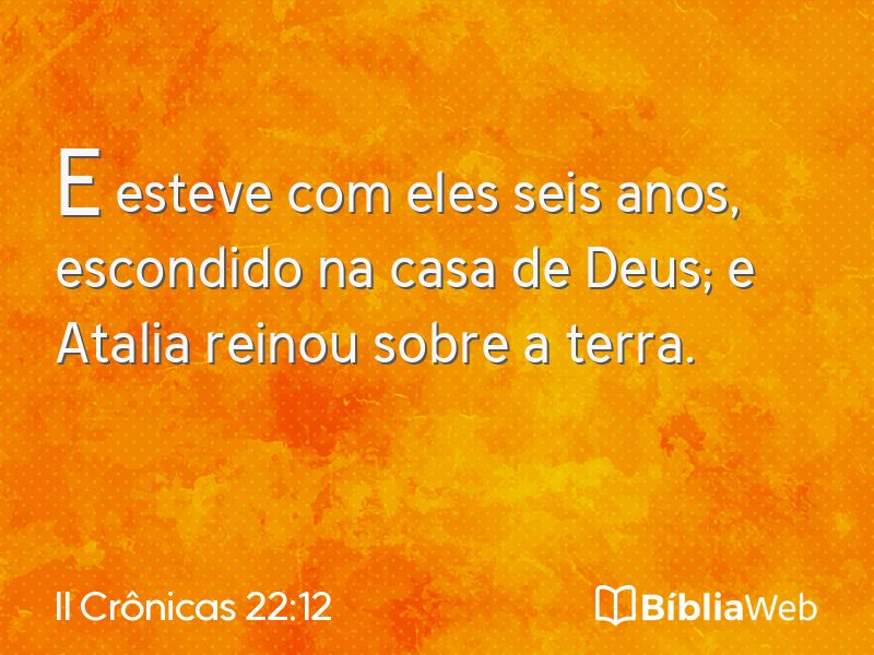 II Crônicas 22:12 em imagem para compartilhar