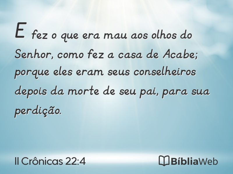 II Crônicas 22:4 em imagem para compartilhar