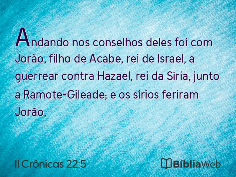 II Crônicas 22:5 em imagem para compartilhar