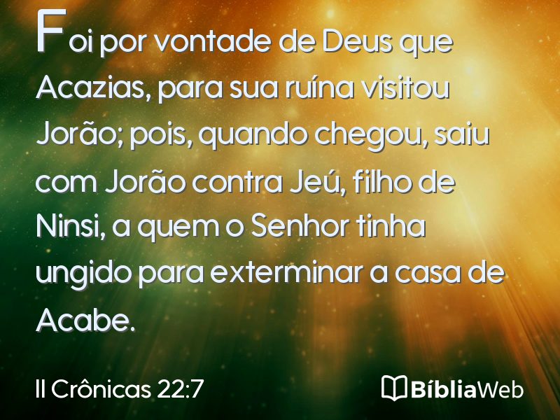 II Crônicas 22:7 em imagem para compartilhar