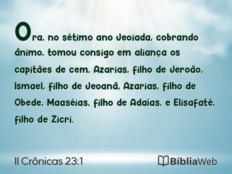II Crônicas 23:1 em imagem para compartilhar