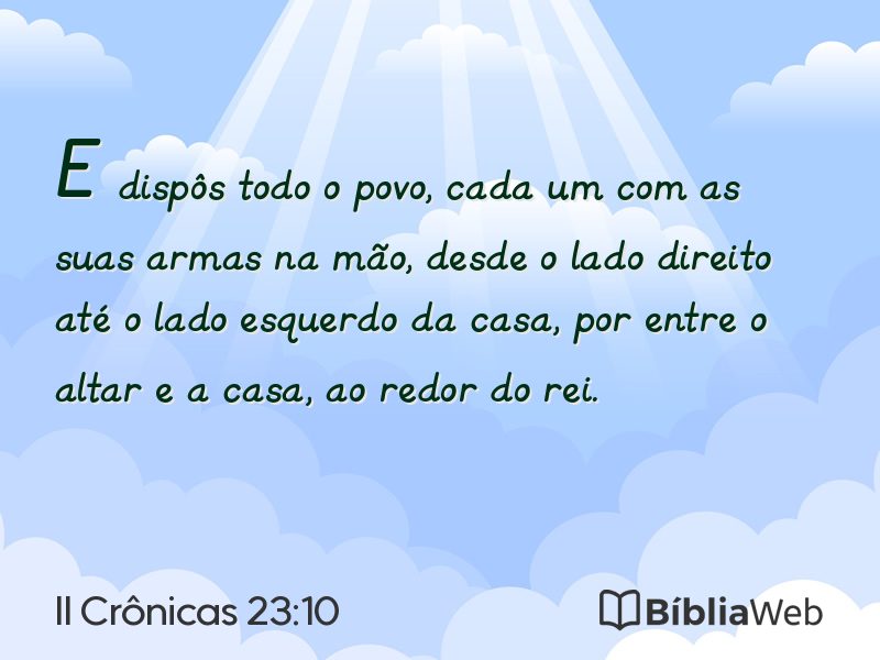 II Crônicas 23:10 em imagem para compartilhar