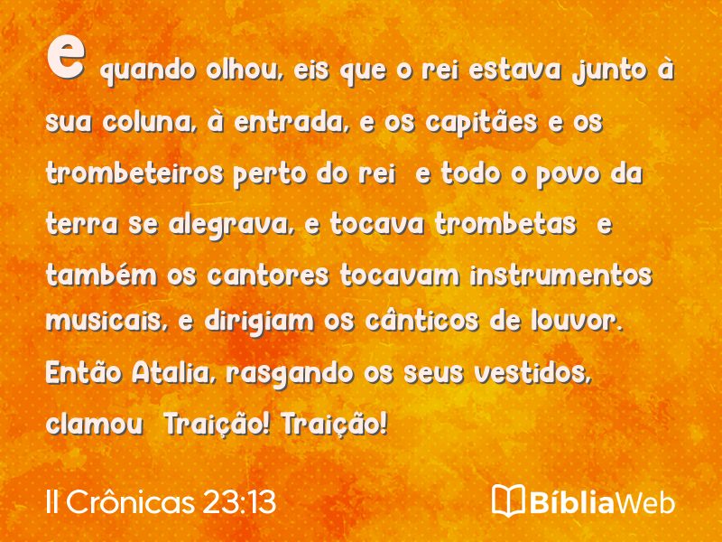 II Crônicas 23:13 em imagem para compartilhar