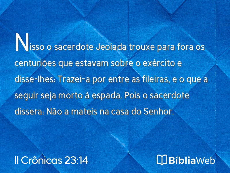 II Crônicas 23:14 em imagem para compartilhar