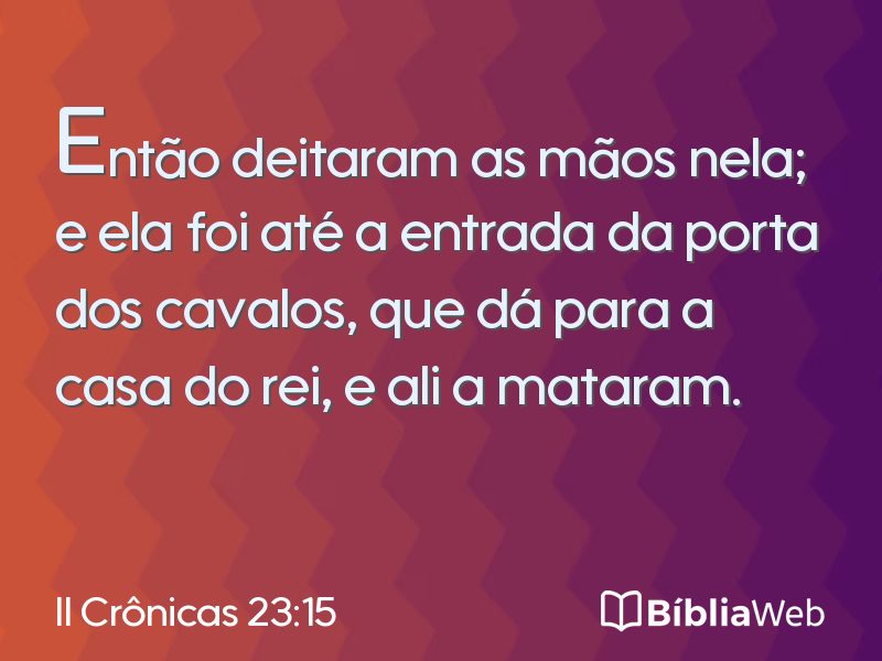 II Crônicas 23:15 em imagem para compartilhar