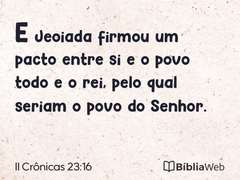 II Crônicas 23:16 em imagem para compartilhar