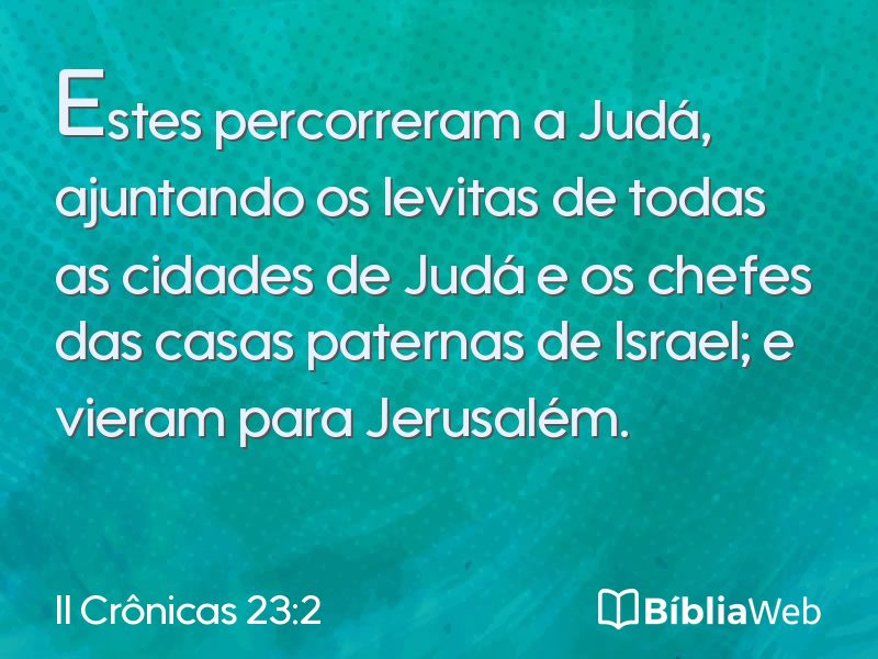 II Crônicas 23:2 em imagem para compartilhar