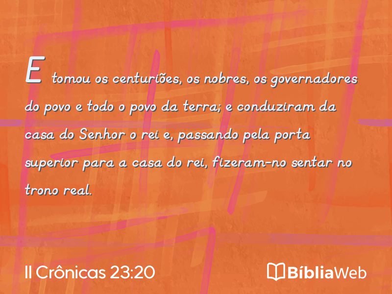 II Crônicas 23:20 em imagem para compartilhar