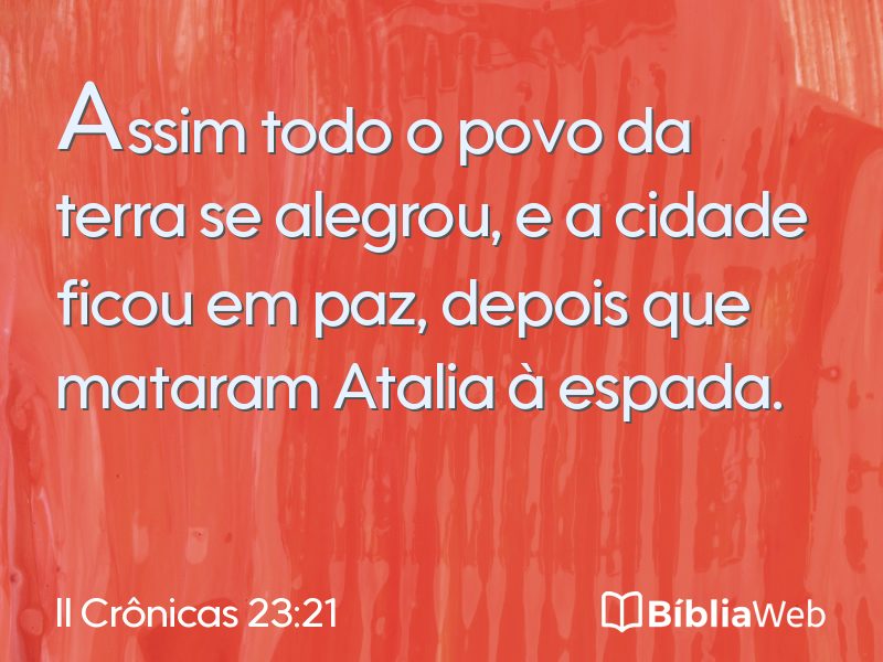 II Crônicas 23:21 em imagem para compartilhar