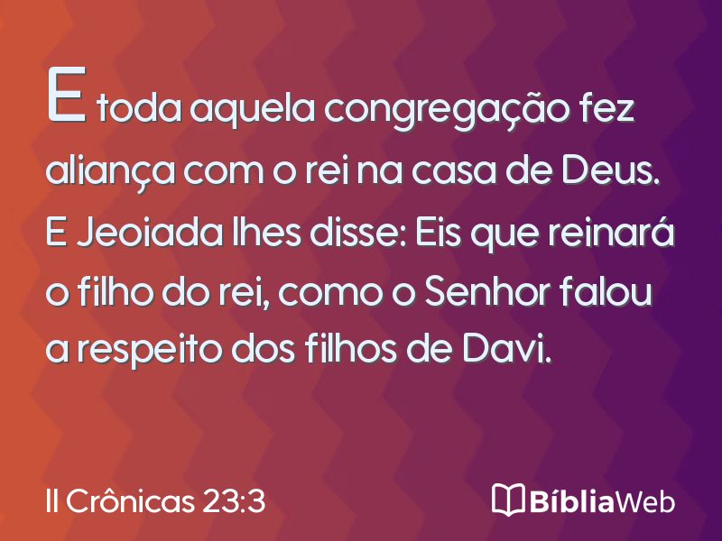 II Crônicas 23:3 em imagem para compartilhar