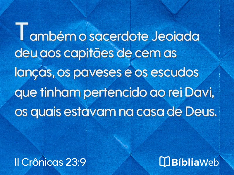 II Crônicas 23:9 em imagem para compartilhar
