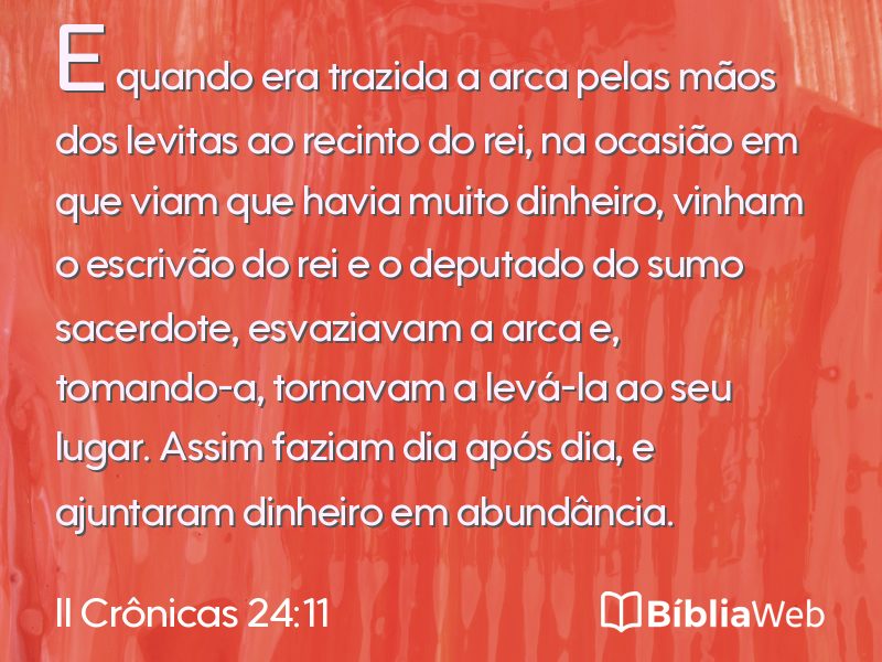 II Crônicas 24:11 em imagem para compartilhar