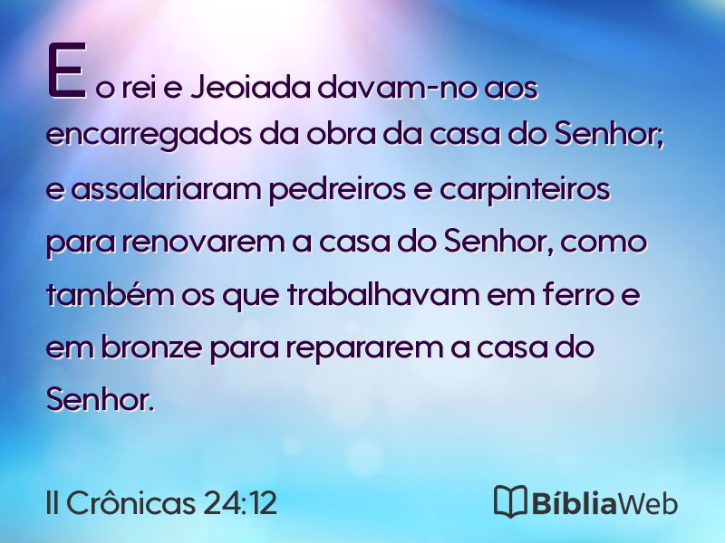 II Crônicas 24:12 em imagem para compartilhar