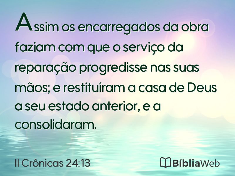 II Crônicas 24:13 em imagem para compartilhar