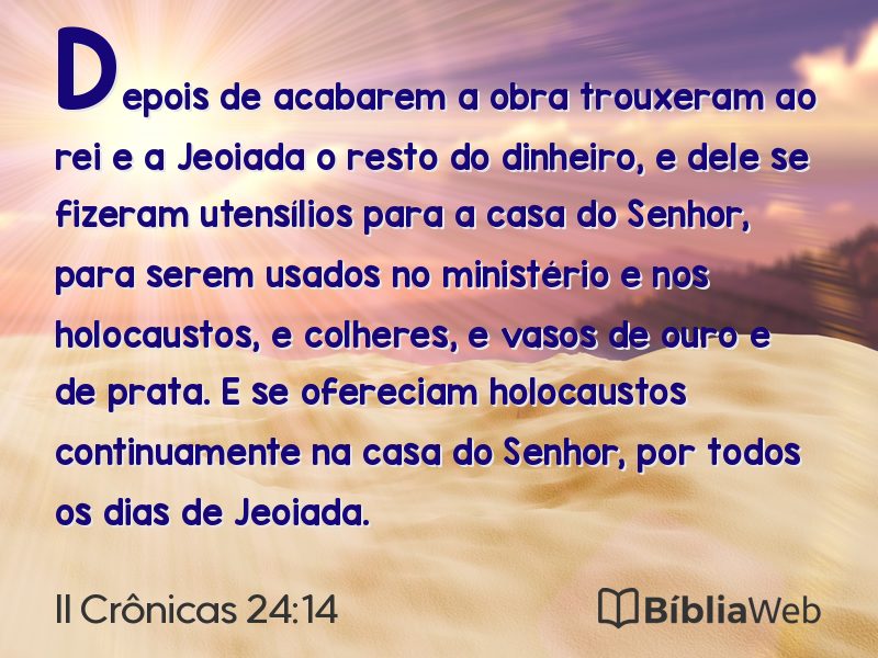 II Crônicas 24:14 em imagem para compartilhar