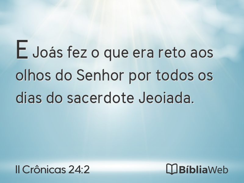 II Crônicas 24:2 em imagem para compartilhar