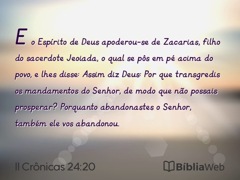 II Crônicas 24:20 em imagem para compartilhar