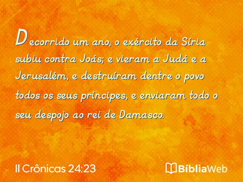 II Crônicas 24:23 em imagem para compartilhar
