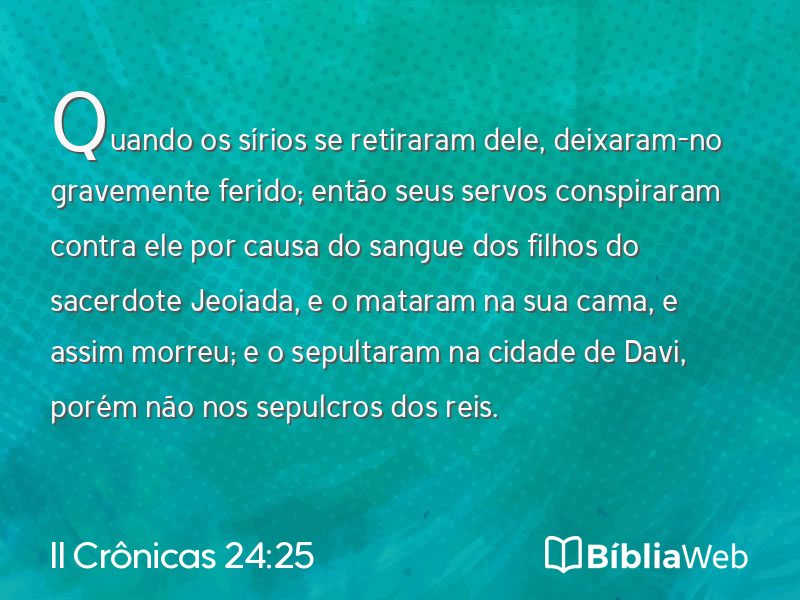 II Crônicas 24:25 em imagem para compartilhar