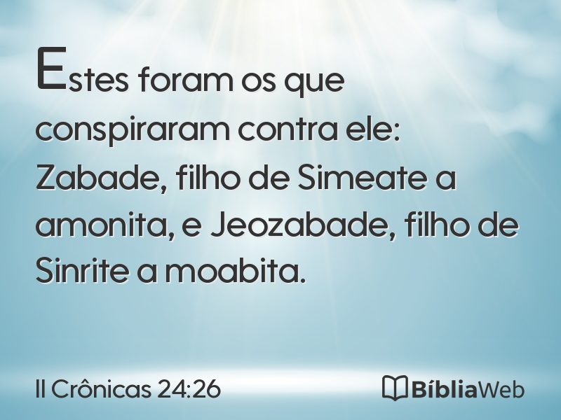 II Crônicas 24:26 em imagem para compartilhar