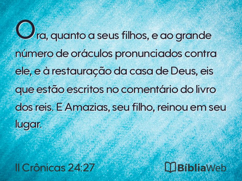 II Crônicas 24:27 em imagem para compartilhar