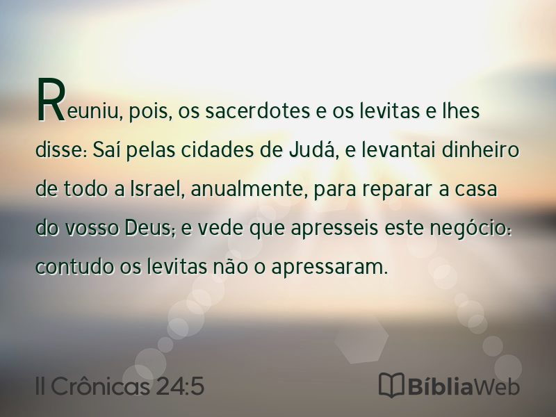 II Crônicas 24:5 em imagem para compartilhar