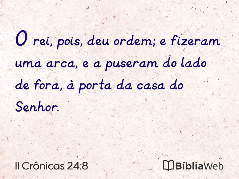 II Crônicas 24:8 em imagem para compartilhar