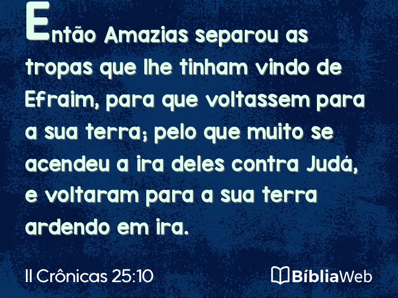 II Crônicas 25:10 em imagem para compartilhar
