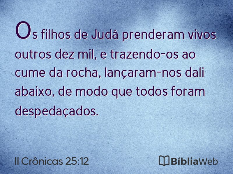 II Crônicas 25:12 em imagem para compartilhar