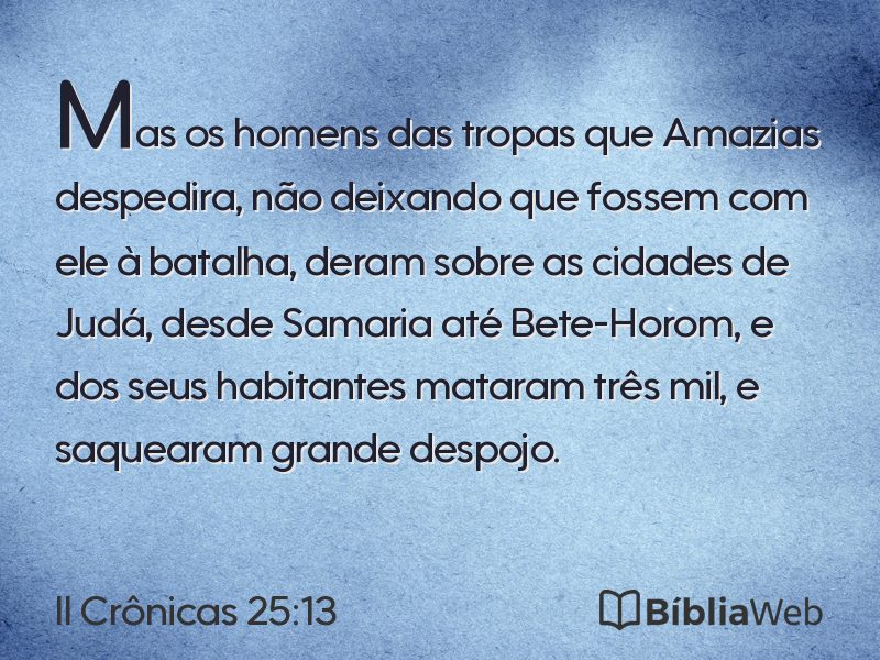 II Crônicas 25:13 em imagem para compartilhar