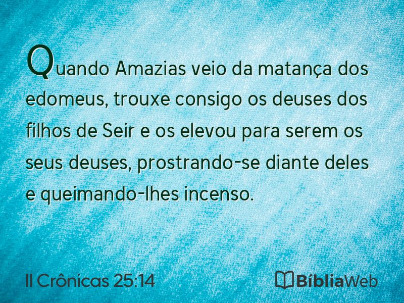 II Crônicas 25:14 em imagem para compartilhar