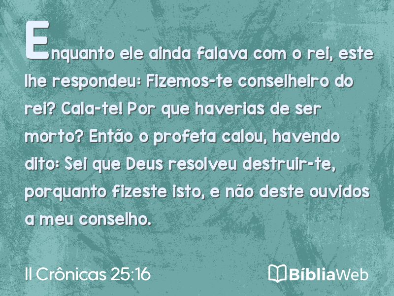 II Crônicas 25:16 em imagem para compartilhar