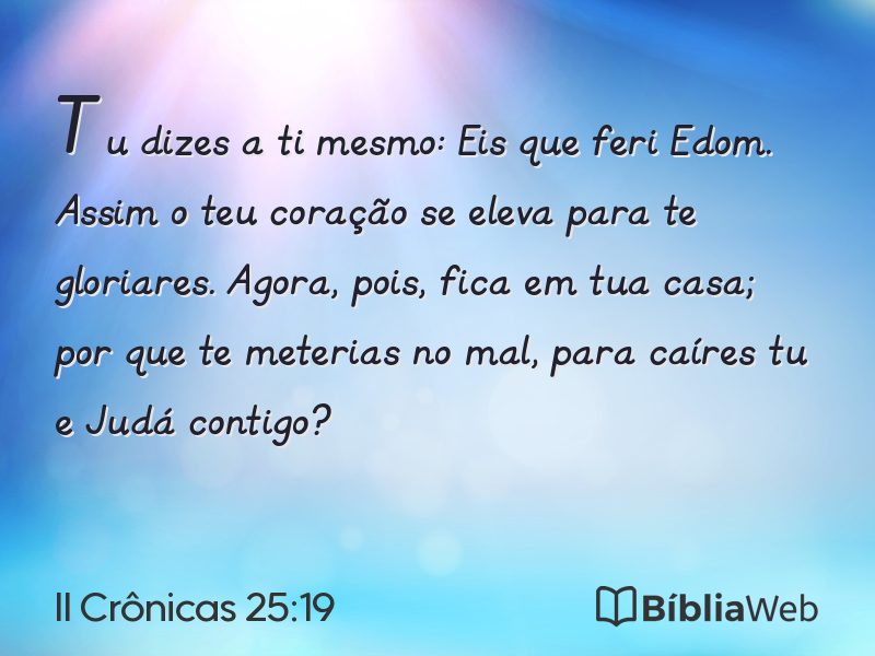 II Crônicas 25:19 em imagem para compartilhar
