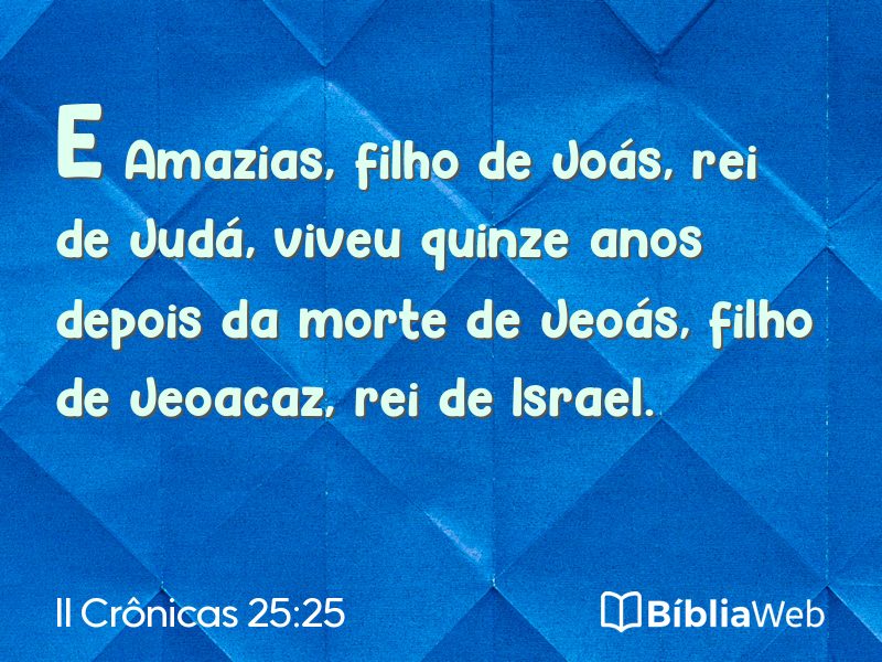 II Crônicas 25:25 em imagem para compartilhar